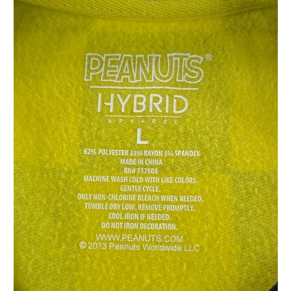 Hybrid Apparel | Yellow & Black Checkered Peanuts Sweatshirt | Size Large - Picture 3 of 4